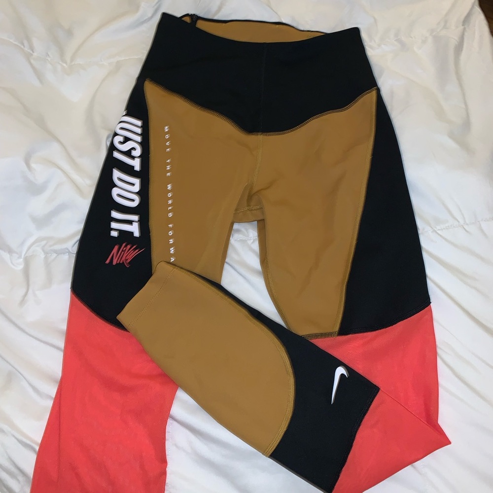 Nike Black, Brown, and Red Leggings